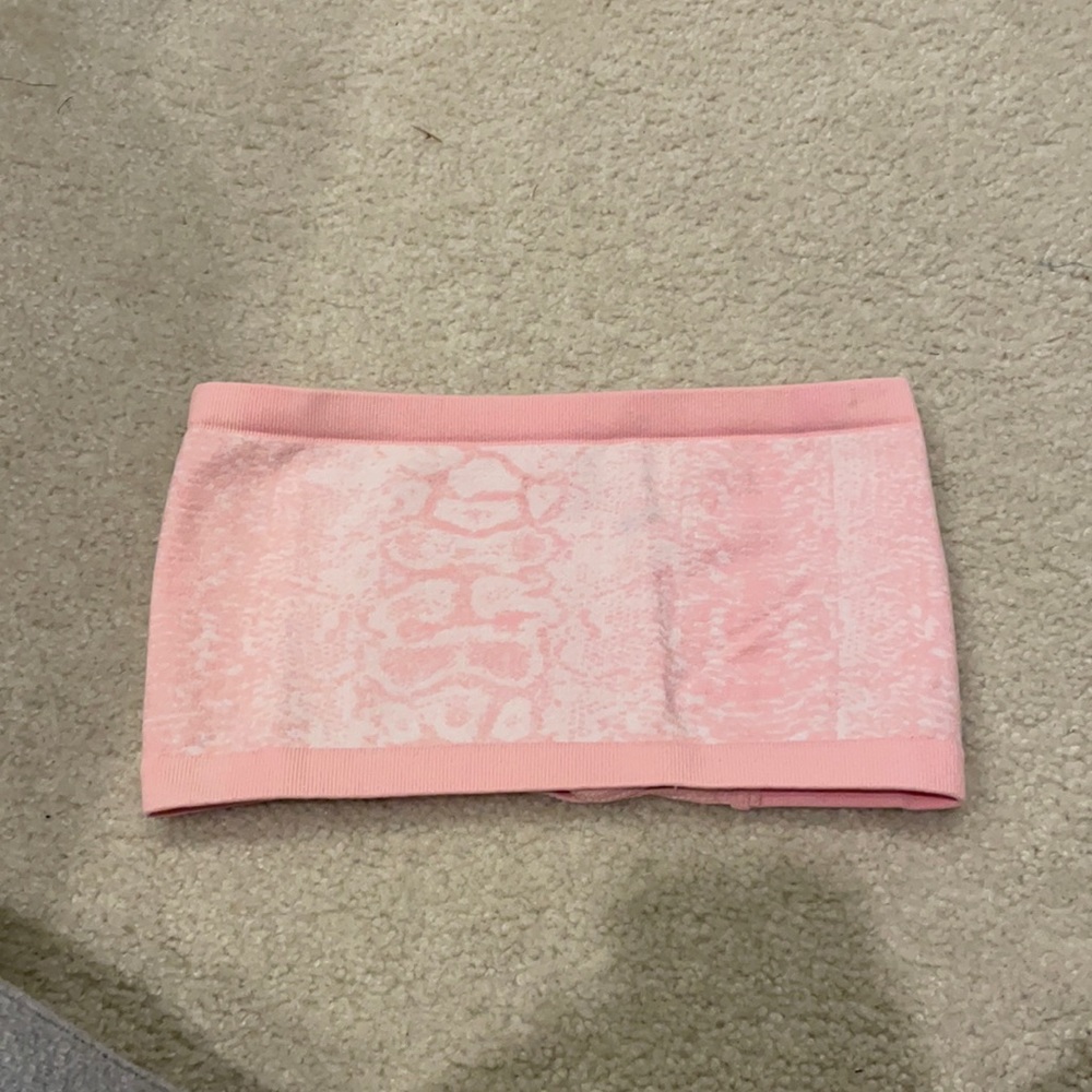 Pink reptile print cropped top/bandeau